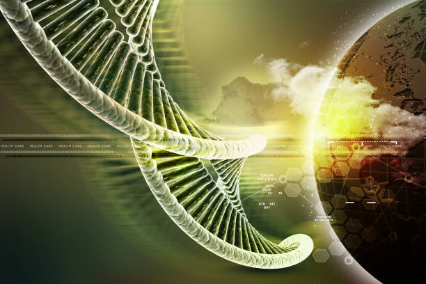 istock model of twisted chrome DNA chain 909786344