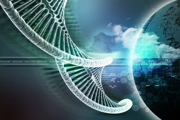 istock model of twisted chrome DNA chain 909795772