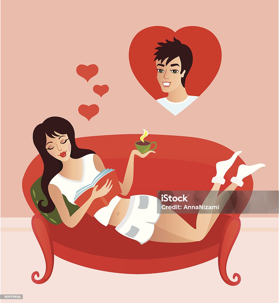 Girl in love  Book stock vector