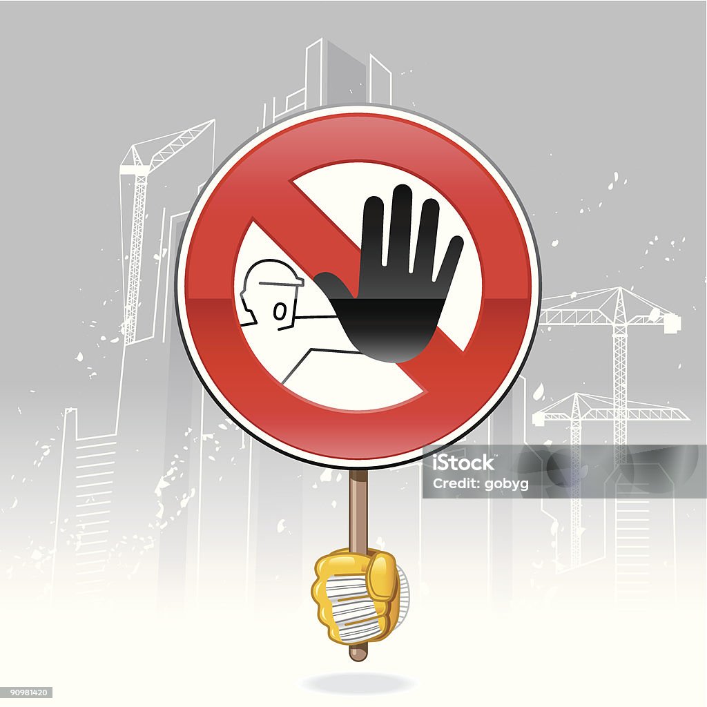 Hand holding danger construction sign  Building - Activity stock vector