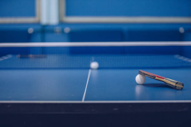 istock Table Tennis Ball and Racket 909817028