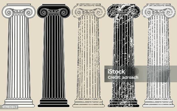 Vetores de Cinco Colunas e mais imagens de Coluna arquitetônica - Coluna arquitetônica, Ilhas Jônicas, Cultura Grega