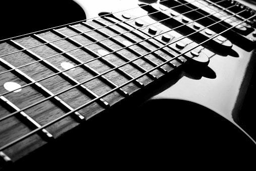 guitar strings set path isolated on white