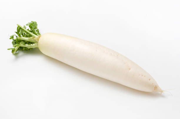 istock Japanese radish  isolated white background 909829066