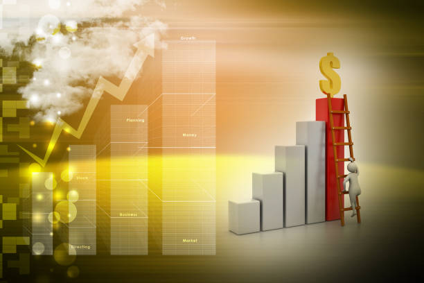 istock 3d men running for getting golden dollar 909832436