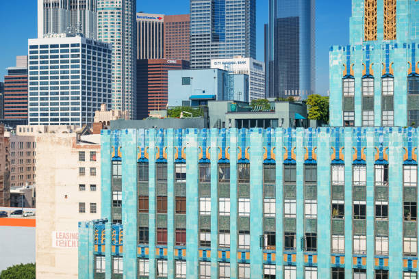 Stock photograph of the downtown financial district in Los Angeles California USA on a sunny day.