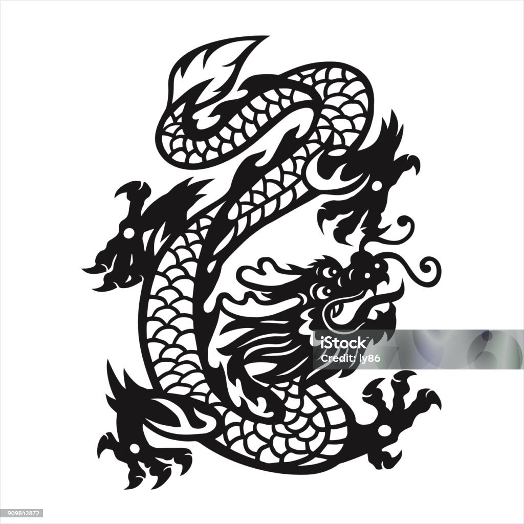 Chinese Dragon dragon icon, symbol, chinese dragon Dragon stock vector