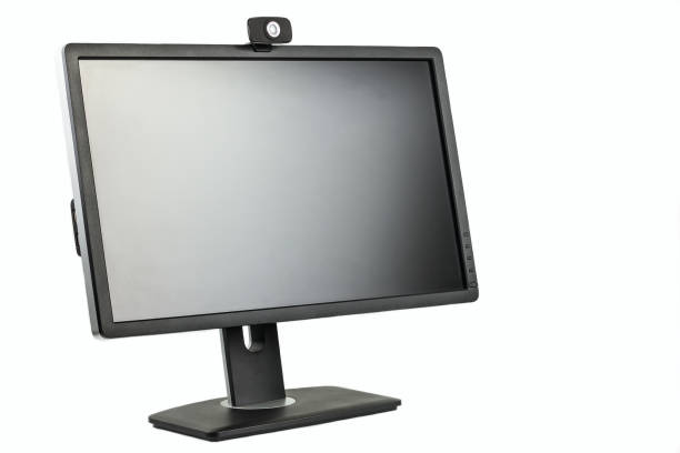 Digital black computer monitor screen and HD web camera