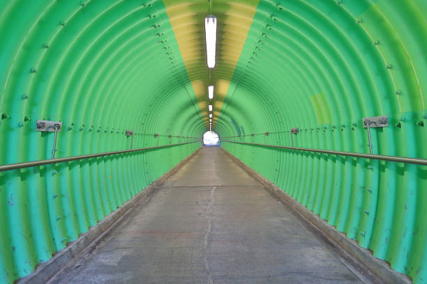 istock deep of green color tunnel horror feel 909846702
