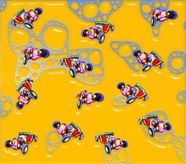 ilustraciones, imágenes clip art, dibujos animados e iconos de stock de imagen de cabriolet antiguos dibujos animados divertidos rojo en las burbujas de un zumo de naranja - radio old fashioned antique yellow