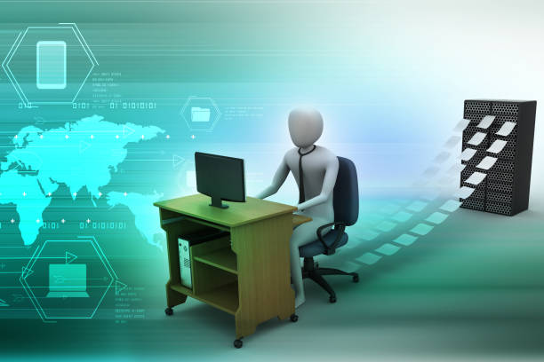 istock 3d clerk working in the office 909858846