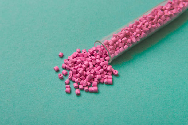 istock Plastic pellets .Plastic raw materials in pellets for Plastic industry. Colorant for polymers in granules. 909865972