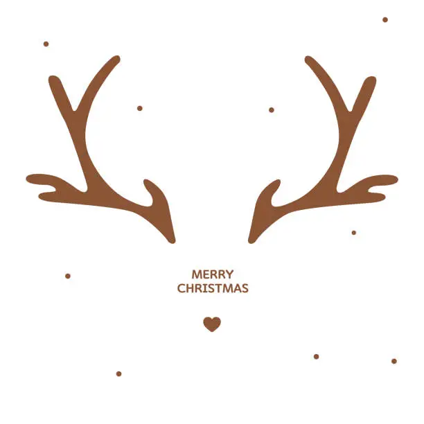 Vector illustration of antler christmas card template