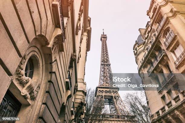 Eiffel Tower In Paris France Stock Photo - Download Image Now - Paris - France, Alley, Ancient