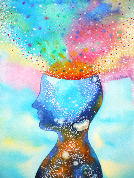 human head, chakra power, inspiration abstract thinking, world, universe inside your mind, watercolor painting human head, chakra power, inspiration abstract thinking, world, universe inside your mind, watercolor painting chakra illustrations stock illustrations