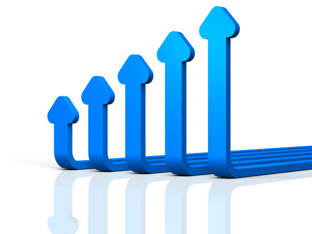 istock Abstract 3DCG illustration showing upward trend. 909907982