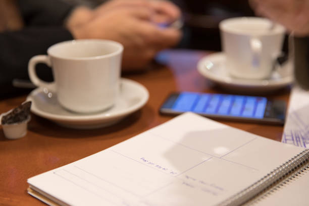 Business meeting with coffee