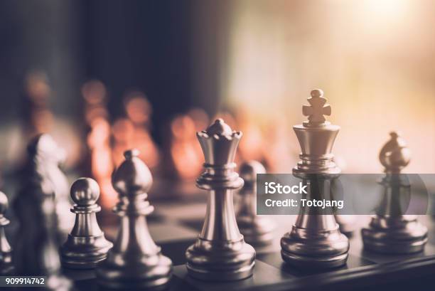 Chess Board Game For Ideas And Competition And Strategy Stock Photo -  Download Image Now - iStock