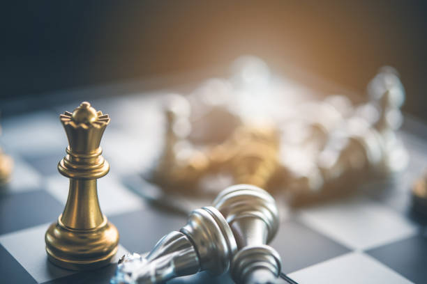 istock chess board game for ideas and competition and strategy 909914762