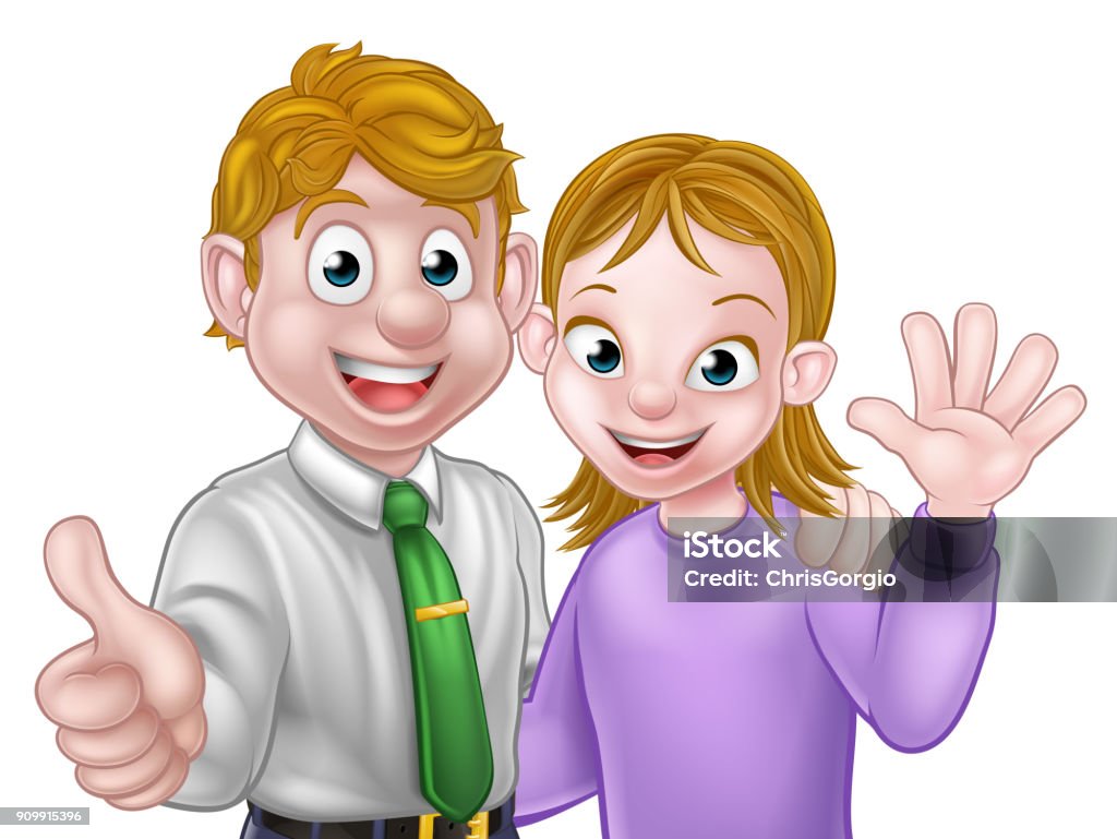 Cartoon Couple Stock Illustration - Download Image Now - Adult, Arm Around,  Beautiful Woman - iStock