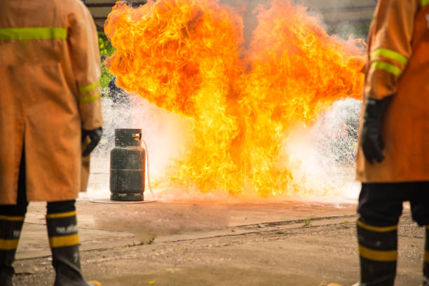 istock People Fire fighter in tranning concept. 909918826