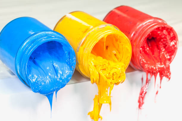 istock yellow blue and red colors are primary color. 909923074