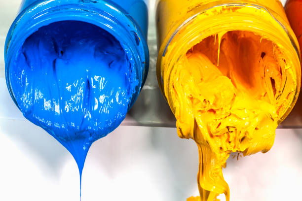 istock yellow blue and red colors are primary color. 909923208