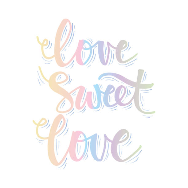 istock Love sweet love hand lettering quote. 909923996