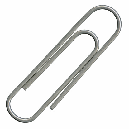 Isolated high resolution paper clip. Clipping path inside 