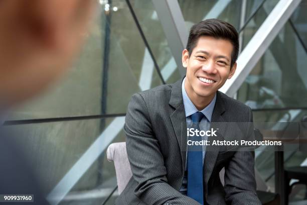 Asian Businessman Sitting At Office Lounge Stock Photo - Download Image Now - Asian and Indian Ethnicities, Asia, Businessman