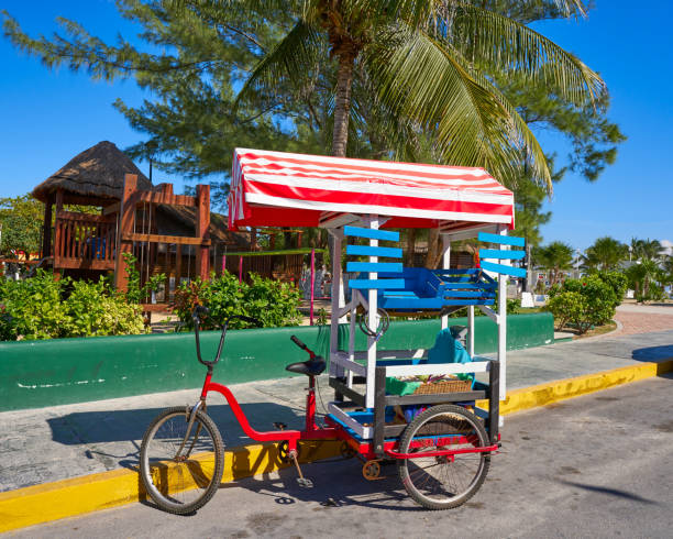 istock Caribbean tricycle shop bicycle Mexico 909942492