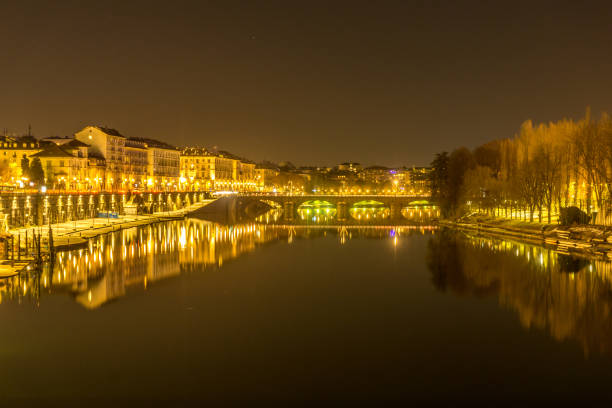 istock Bridge, panorama of turin at night 909943070