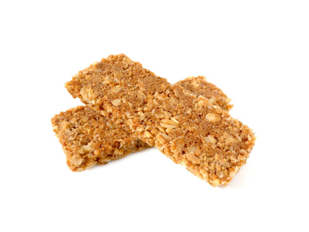 istock Cereal bars or flapjacks made from rolled oats 909947380