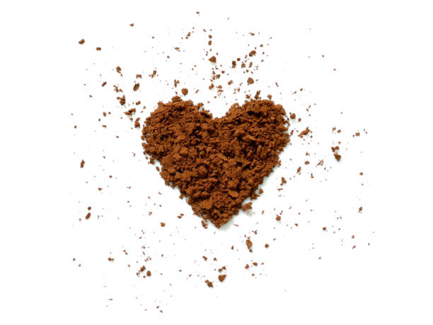 Cocoa powder spilling in heart shape