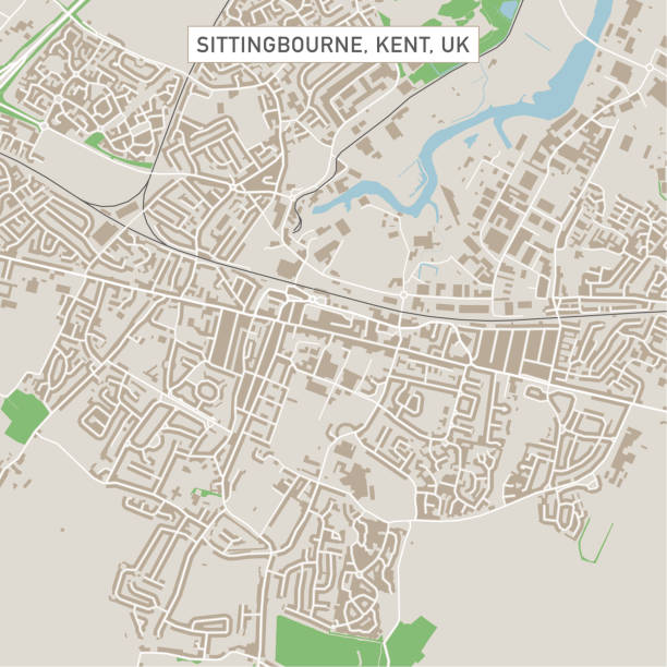 istock Sittingbourne Kent UK City Street Map 909979196