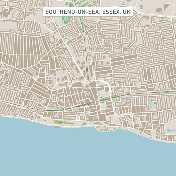 Southend-on-Sea Essex UK City Street Map Vector Illustration of a City Street Map of Southend-on-Sea, Essex, UK. Included files are EPS (v10) and Hi-Res JPG. 
Data courtesy from Ordnance Survey: VectorMap District
https://www.ordnancesurvey.co.uk/business-and-government/products/vectormap-district.html
OS OpenData is free to use under the Open Government Licence (OGL).
Contains OS data © Crown copyright and database right 2017.
http://www.nationalarchives.gov.uk/doc/open-government-licence/version/3/ essex england illustrations stock illustrations