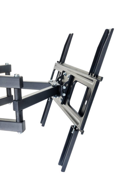 istock Black bracket for TV on a white background isolation 909987668