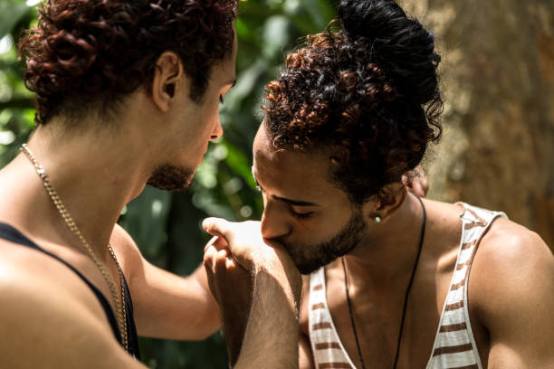 istock Happy gay couple concept 909991598