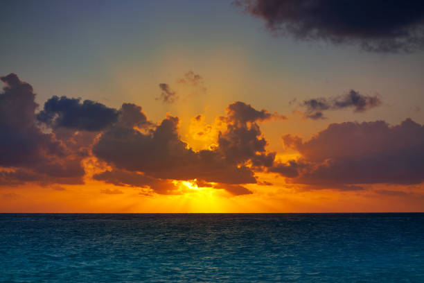 Riviera Maya sunrise beach at Mayan Mexico