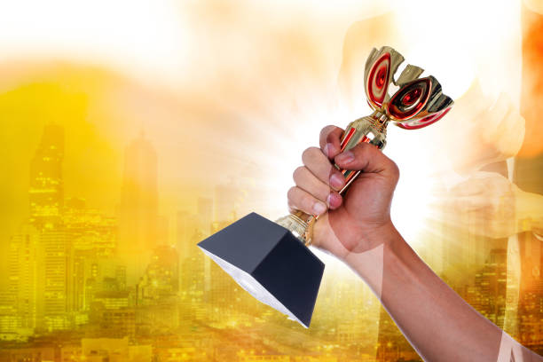 istock Champion trophy winner award cup for victory 910001920