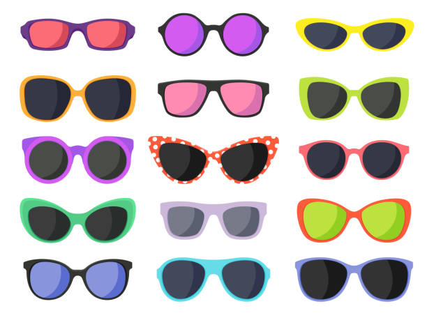 letnie okulary przeciwsłoneczne - sunglass stock illustrations