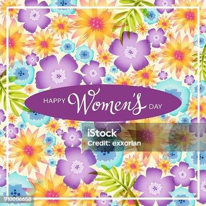 istock Women's Day Flowers Card 910006658