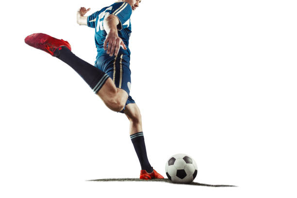 istock one caucasian soccer player man isolated on white background 910010436