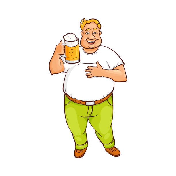 54 Cartoon Of A Fat Guy Drinking Beer Illustrations & Clip Art - iStock