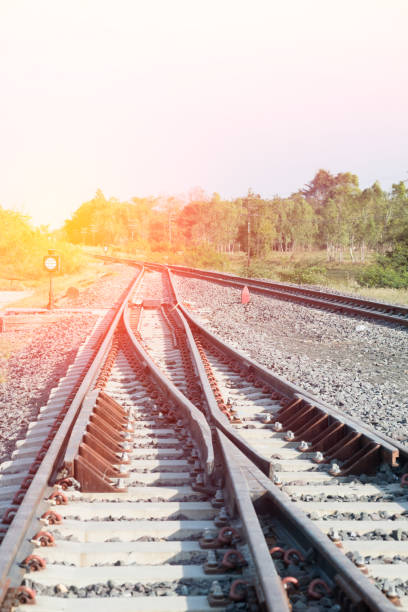 istock Railroad tracks detail close up. 910016922