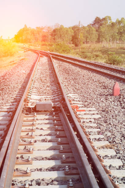istock Railroad tracks detail close up. 910031158