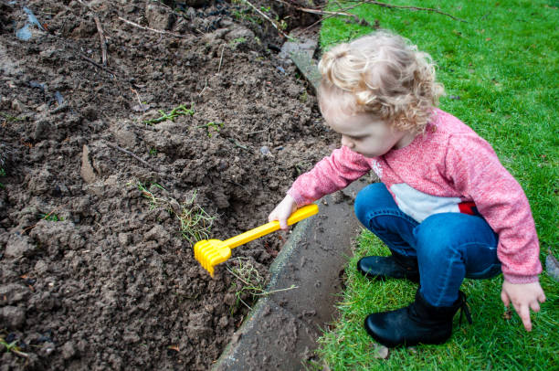 istock Toddler Playing in Garden 910033276