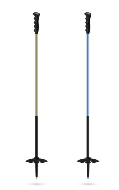 istock Colorful mountain ski sticks. Sport equipment 910057268
