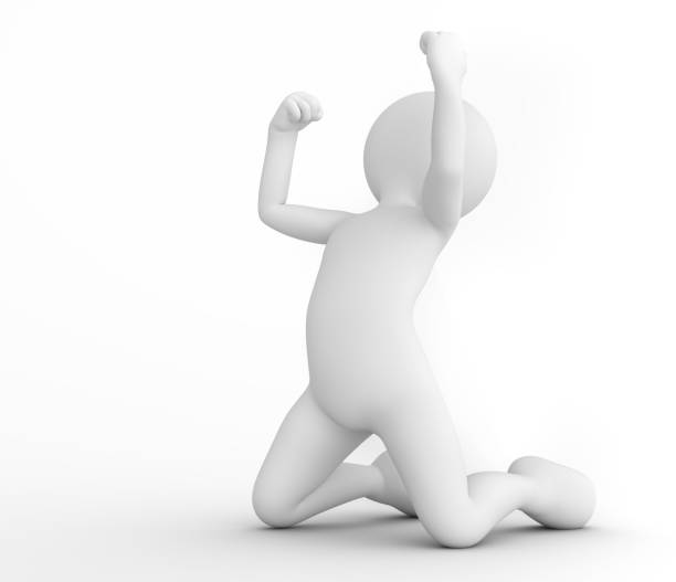istock Toon man celebrating victory. Win, winner concept. 910065256