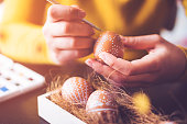 DIY handpainted easter eggs